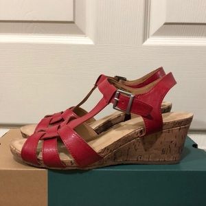 Jaquet Red Wedge Sandal